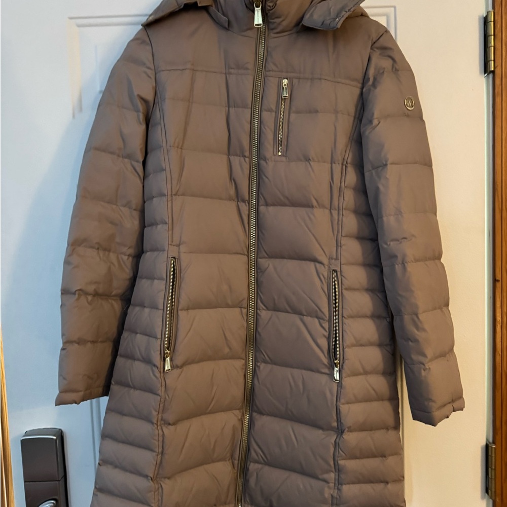 Tan Mid-Length Puffer Jacket - image 4